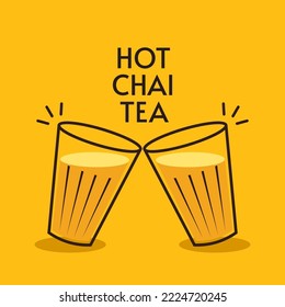 Indian hot drink vector. Indian chai icon. Chai is Indian drink. 