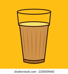 Indian hot drink vector. Indian chai icon. Chai is Indian drink. 