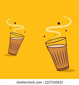 Indian hot drink vector. Indian chai icon. Chai is Indian drink. 