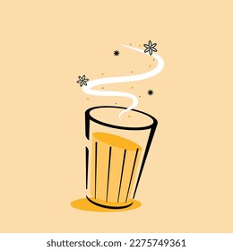 Indian hot drink vector. Indian chai icon. Chai is Indian drink. Kerala tea shop illustration vector eps.Indian Kerala roadside. Kerala tea shop line drawing. Kerala Old.