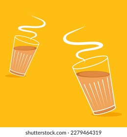 Vector indio de bebidas calientes. Icono de chai indio. Chai es una bebida india. Pista vectorial de la tienda de té de Kerala. Dibujo de la tienda de té de Kerala. Kerala Old.