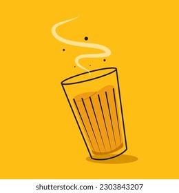 Vector indio de bebidas calientes. Icono de chai indio. Chai es una bebida india. Pista vectorial de la tienda de té de Kerala. Dibujo de la tienda de té de Kerala. Kerala Old.