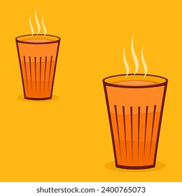 Vector indio de bebidas calientes. Icono de chai indio. Chai es una bebida india. Pistas vectoriales de la tienda de té de Kerala. Camino de Kerala en India. Dibujo de la tienda de té de Kerala. Kerala Old.