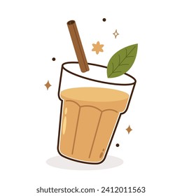 indischer Heißgetränk-Vektor. Indische Chai-Ikone. Chai ist indisches Getränk. Kerala Tee Shop Illustration Vektorgrafiken. Indian Kerala Straße. Kerala Tee Shop Linie Zeichnung. Kerala Alt.