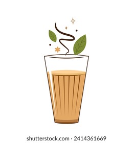 Indian hot drink vector. Indian chai icon. Chai is Indian drink. Kerala tea shop illustration vector eps. Indian Kerala roadside. Kerala tea shop line drawing. Kerala Old.