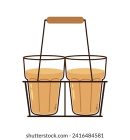 Indian hot drink vector. Indian chai icon. Chai is Indian drink. Kerala tea shop illustration vector eps. Indian Kerala roadside. Kerala tea shop line drawing. Kerala Old.