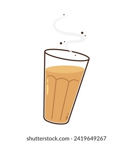 Vector indio de bebidas calientes. Icono de chai indio. Chai es una bebida india. Pistas vectoriales de la tienda de té de Kerala. Camino de Kerala en India. Dibujo de la tienda de té de Kerala. Kerala Old.