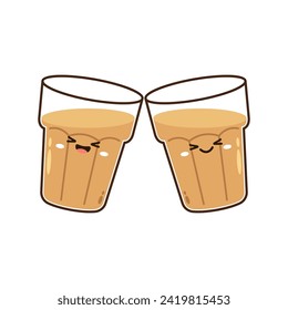 Vector indio de bebidas calientes. Icono de chai indio. Chai es una bebida india. Pistas vectoriales de la tienda de té de Kerala. Camino de Kerala en India. Dibujo de la tienda de té de Kerala. Kerala Old.