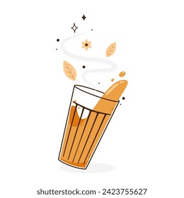 Indian hot drink vector. Indian chai icon. Chai is Indian drink. Kerala tea shop illustration vector eps. Indian Kerala roadside. Kerala tea shop line drawing. Kerala Old.