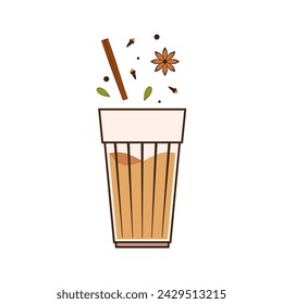 Indian hot drink vector. Indian chai icon. Chai is Indian drink. Kerala tea shop illustration vector eps. Indian Kerala roadside. Kerala tea shop line drawing. Kerala Old.