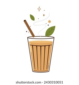 Indian hot drink vector. Indian chai icon. Chai is Indian drink. Kerala tea shop illustration vector eps. Indian Kerala roadside. Kerala tea shop line drawing. Kerala Old.