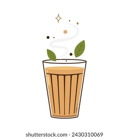 Indian hot drink vector. Indian chai icon. Chai is Indian drink. Kerala tea shop illustration vector eps. Indian Kerala roadside. Kerala tea shop line drawing. Kerala Old.