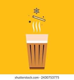 Vector indio de bebidas calientes. Icono indio del chai. Chai es una bebida india. Kerala tienda de té ilustración vectorial eps. Camino de Kerala indio. Dibujo de la línea de té de Kerala. Kerala Vieja.