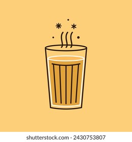 Indian hot drink vector. Indian chai icon. Chai is Indian drink. Kerala tea shop illustration vector eps. Indian Kerala roadside. Kerala tea shop line drawing. Kerala Old.