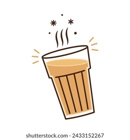 Indian hot drink vector. Indian chai icon. Chai is Indian drink. Kerala tea shop illustration vector eps. Indian Kerala roadside. Kerala tea shop line drawing. Kerala Old.