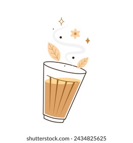 Indian hot drink vector. Indian chai icon. Chai is Indian drink. Kerala tea shop illustration vector eps. Indian Kerala roadside. Kerala tea shop line drawing. Kerala Old.