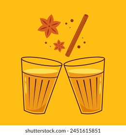 Indian hot drink vector. Indian chai icon. Chai is Indian drink. Kerala tea shop illustration vector eps. Indian Kerala roadside. Kerala tea shop line drawing. Kerala Old.