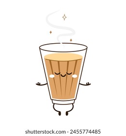 Vector indio de bebidas calientes. Icono indio del chai. Chai es una bebida india. Ilustración de la tienda de té de Kerala Vector eps. Camino de Kerala indio. Dibujo de la línea de té de Kerala. Kerala Vieja.