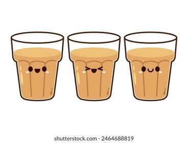 Vector indio de bebidas calientes. Icono indio del chai. Chai es una bebida india. Ilustración de la tienda de té de Kerala Vector eps. Camino de Kerala indio. Dibujo de la línea de té de Kerala. Kerala Vieja.