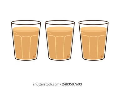 Vector indio de bebidas calientes. Icono indio del chai. Chai es una bebida india. Ilustración de la tienda de té de Kerala Vector eps. Camino de Kerala indio. Dibujo de la línea de té de Kerala. Kerala Vieja.