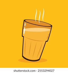 Bebida caliente india Vector. Icono de chai indio. Chai es una bebida india. Vector de ilustración de la tienda de té de Kerala eps. Carretera india de Kerala. Dibujo de línea de la tienda de té de Kerala. Viejo Kerala.