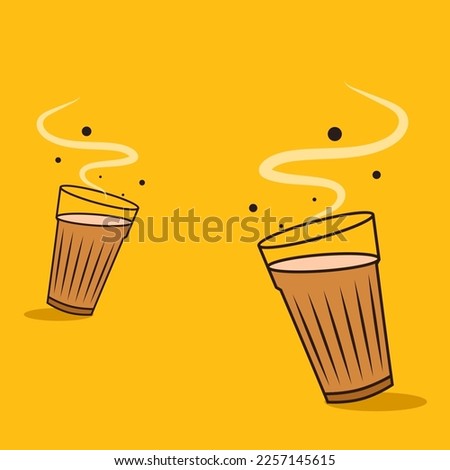 Indian hot drink vector. Indian chai icon. Chai is Indian drink. 