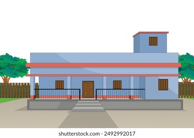 Indian House front View Background Vector, House vector