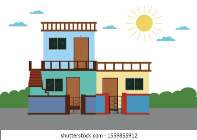 Indian House Vector, Indian Buildings Vector