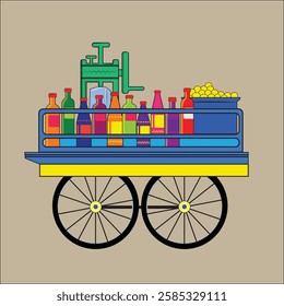 Indian Ice Gola Cart. Indian cart of Ice with different and amazing colourful gola ice. ice gola machine stall