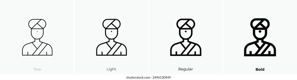 indian icon. Thin, Light Regular And Bold style design isolated on white background