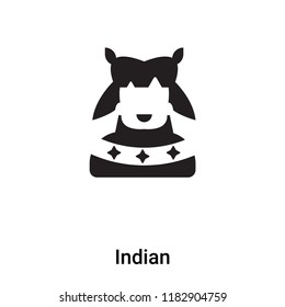 Indian icon vector isolated on white background, logo concept of Indian sign on transparent background, filled black symbol
