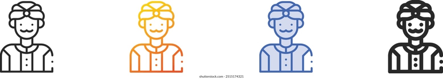 indian icon.Thin Linear, Gradient, Blue Stroke and bold Style Design Isolated On White Background