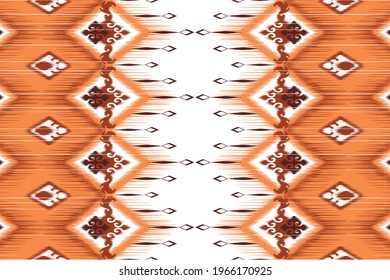 Indian ikat ethnic seamless pattern design. Aztec fabric carpet mandala ornament native boho African American textile chevron wallpaper. Geometric tribal texture vector illustrations background.