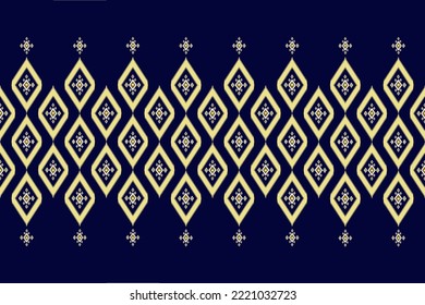 Indian ikat pattern .design blue concept.Ethnic Aztec fabric carpet mat ornament native boho African American chevron textile wallpaper decoration. Geometric line texture vector illustrations.