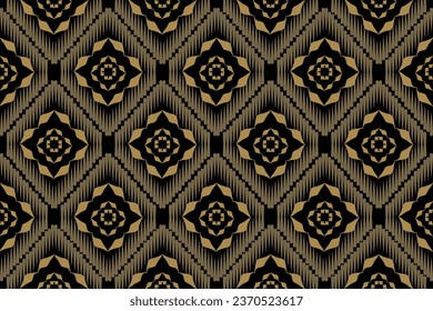 Patrón de ikat indio .diseño concepto pastel.Alfombra de tela azteca étnica adorno de alfombras nativas boho chino-americano chevron textil decoración de papel de pared. Ilustraciones de vectores de textura de línea geométrica.