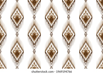 Indian ikat pattern seamless design. Ethnic Aztec fabric carpet mandala ornament native boho African American chevron textile wallpaper decoration. Geometric line texture vector illustrations.