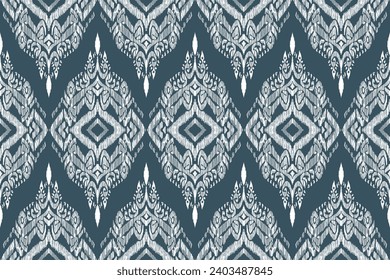 Indian ikat seamless pattern design. Geometric ethnic native tribal boho Aztec fabric carpet mandala American African chevron textile decoration. Silk cotton texture vector illustrations background.