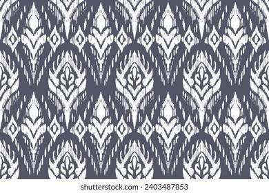 Indian ikat seamless pattern design. Geometric ethnic native tribal boho Aztec fabric carpet mandala American African chevron textile decoration. Silk cotton texture vector illustrations background.