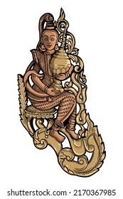 Indian illustration of women carrying jars