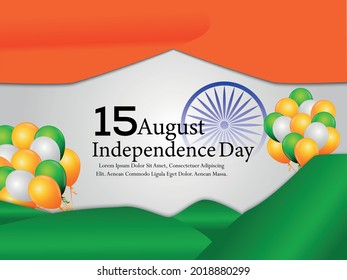 Indian independence day 15th of august background with tri color