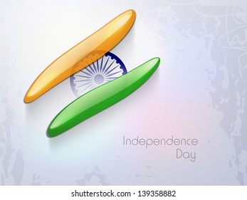 Fundo do Dia da Independência da Índia com design criativo da bandeira nacional e roda de Ashoka.