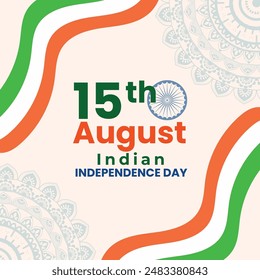 Indian Independence Day Background design with Indian flag .