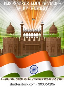 Indian Independence Day background with Red Fort, EPS 10 contains transparency
