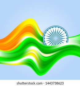 
Indian Independence Day background. Smooth vector wave.