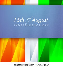 Indian Independence Day background with text 15th of August on national flag colors background.