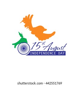 Indian Independence Day background with text 15 of August. Brush strokes texture. Vector illustration
