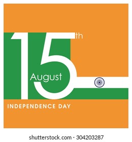 Indian Independence Day background. Vector 15 August. Beautiful typography composition Celebration Card. Illustration