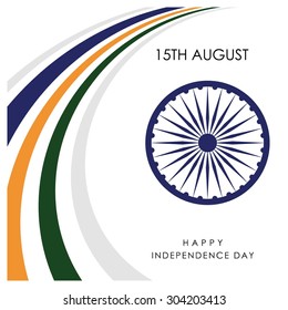 Indian Independence Day background. Vector 15 August. beautiful White Background with tiranga and indian flag tri color stripes design elements Celebration Card. Illustration