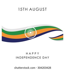 Indian Independence Day background. Vector 15 August. Beautiful Tricolor Flag stripes Celebration Card. Illustration