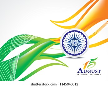 indian independence day background with wave vector illustration 